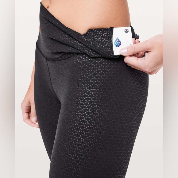 Lululemon Align High Rise Crop Embossed Activewear Yoga Workout Gym Leggings - Picture 3 of 11